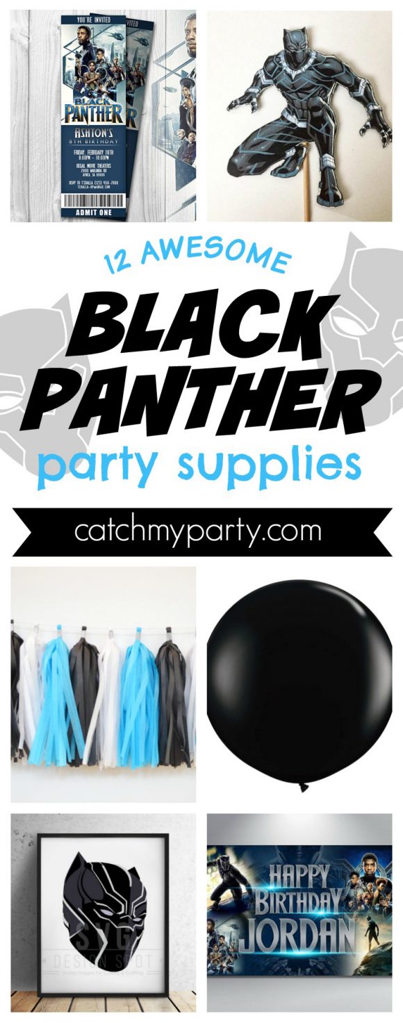 12 Awesome Black Panther Birthday Party Supplies | CatchMyParty.com 12 Awesome Black Panther Birthday Party Supplies | CatchMyParty.com