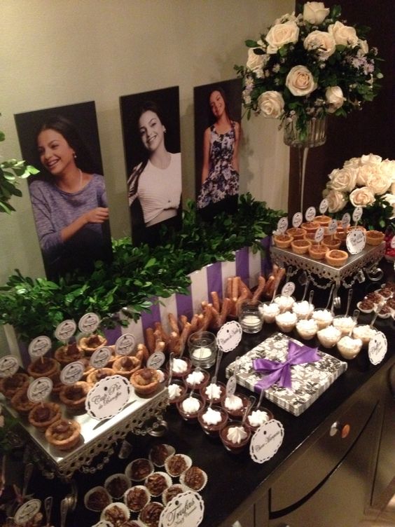 Mesa de postres para quince años sencillos