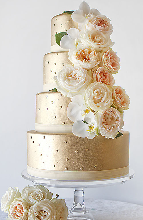 Tarta de boda dorada