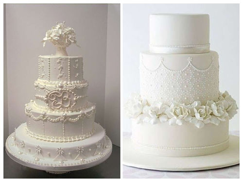 Tarta nupcial blanca de fondant