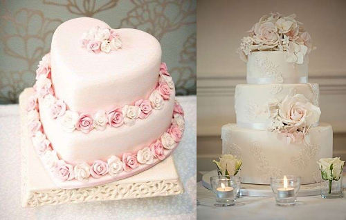 Tarta nupcial de fondant con formas