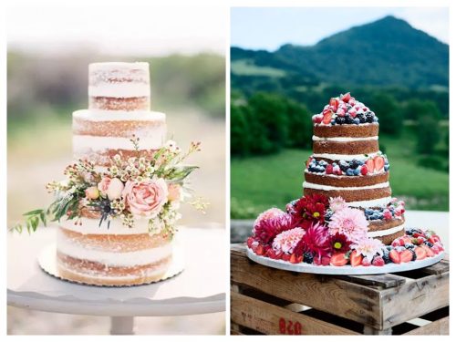 Tartas de boda nacked cakes