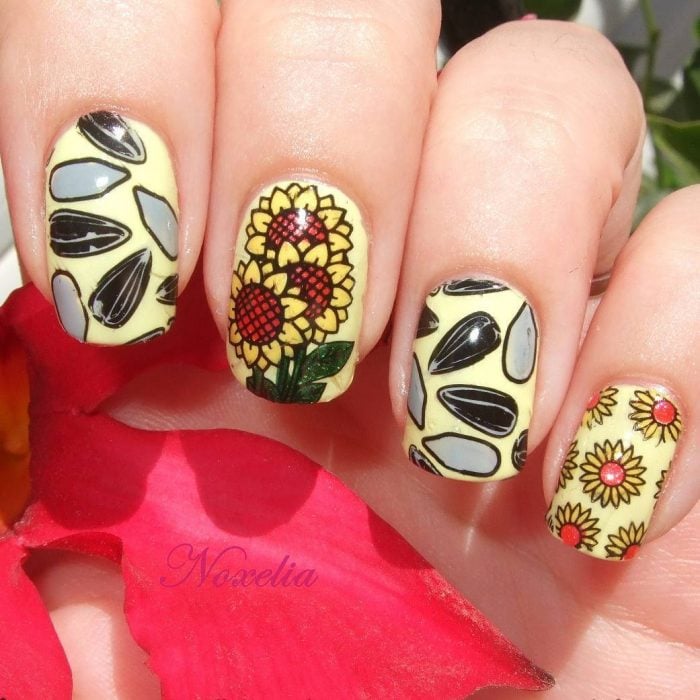 uñas girasol