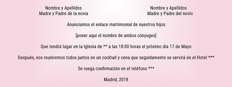 Textos para invitaciones de boda clásicos