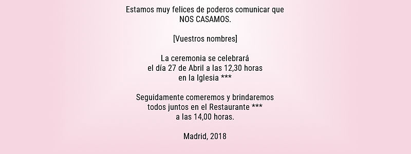 Textos para invitaciones de boda sencillos