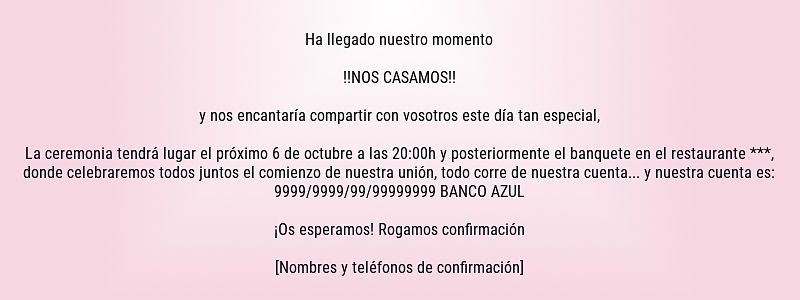 Textos para invitaciones de boda divertidos
