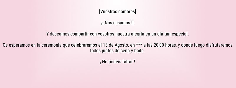 Textos para invitaciones de boda sencillos