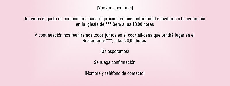 Textos para invitaciones de boda clásicos