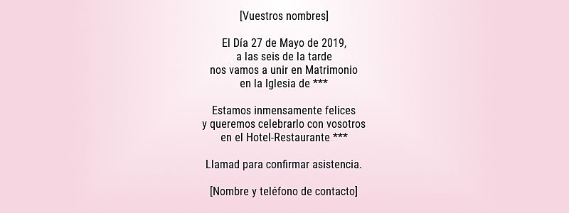 Textos para invitaciones de boda clásicos