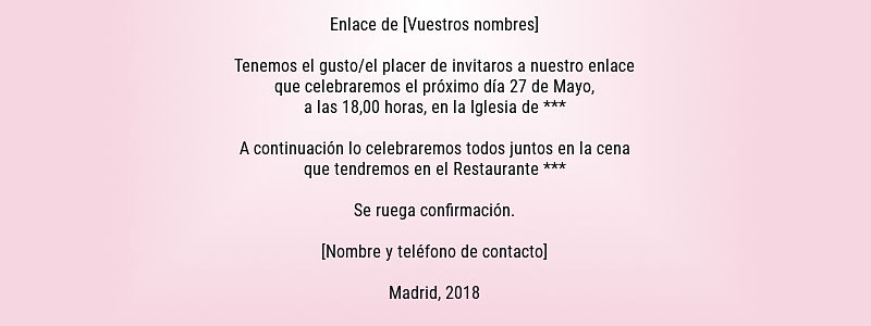 Textos para invitaciones de boda clásicos