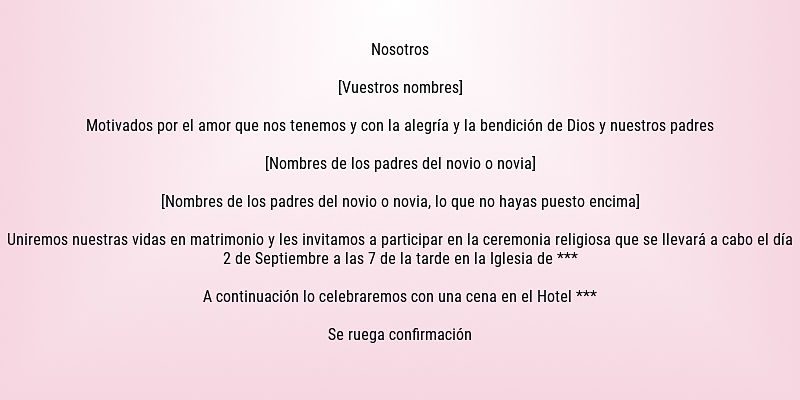 Textos para invitaciones de boda clásicos