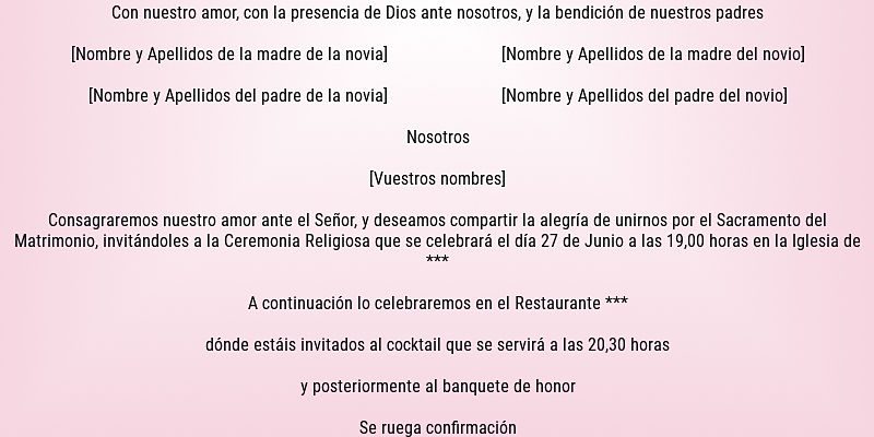 Textos para invitaciones de boda clásicos