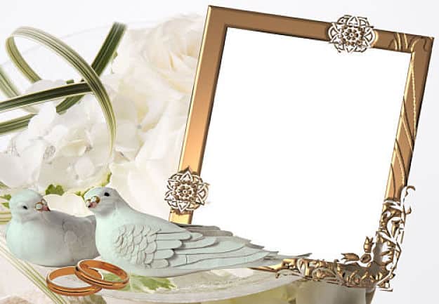 Marcos para fotos con alianzas de boda