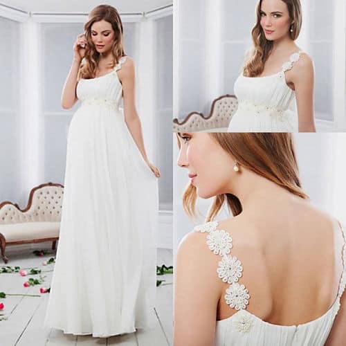 Vestido de novia con detalle en tirantes