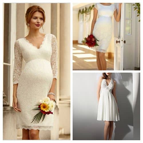 Vestidos de novia embarazada corto boda civil