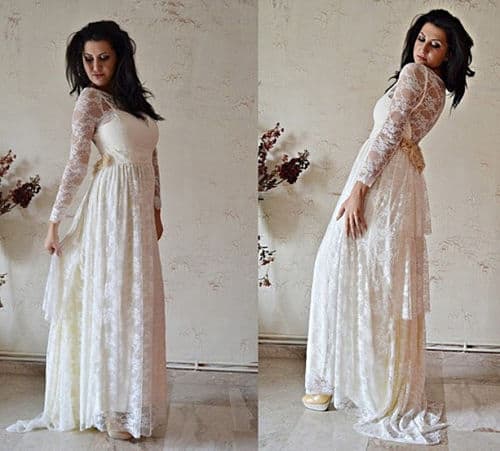 Vestido de vintage con encaje