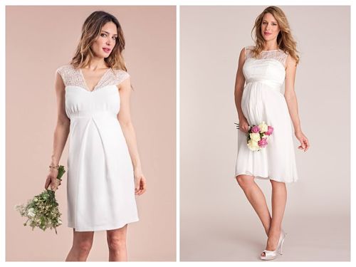 Vestido corto novia embarazada